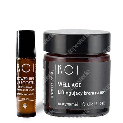 Koi Nocna Pięlęgnacja ZESTAW Niacynamid, ferulic, witaminy A+C+E 30ml + Peptydy, proteiny 10 ml