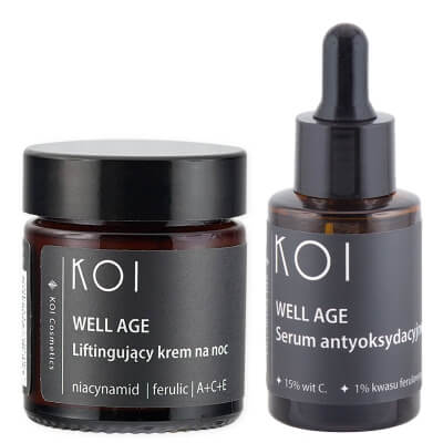 Koi Well Age Set ZESTAW Serum antyoksydacyjne 30 ml + Niacynamid, ferulic, witaminy A+C+E 30ml