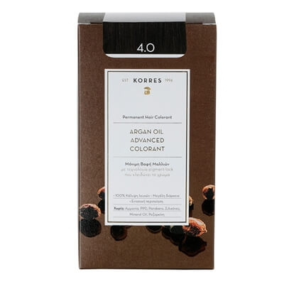 Korres Argan Oil Hair Colorant Farba do włosów (kolor 4.0 Brown) 1 szt