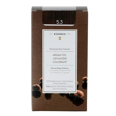 Korres Argan Oil Hair Colorant Farba do włosów (kolor 5.3 Golden Honey Light Brown) 1 szt