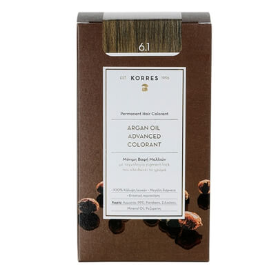 Korres Argan Oil Hair Colorant Farba do włosów (kolor 6.1 Ash Dark Blonde) 1 szt