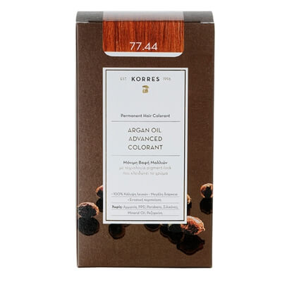 Korres Argan Oil Hair Colorant Farba do włosów (kolor 77.44 Intense Copper Blonde) 1 szt