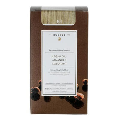 Korres Argan Oil Hair Colorant Farba do włosów (kolor 8.1 Ash Light Blonde) 1 szt