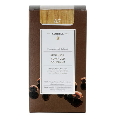 Korres Argan Oil Hair Colorant Farba do włosów (kolor 8.7 Toffee) 1 szt