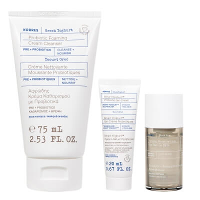 Korres Firming Moisture Set ZESTAW Żel do mycia twarzy 75 ml + Krem pod oczy 15 ml + Żel-krem probiotyczny 20 ml