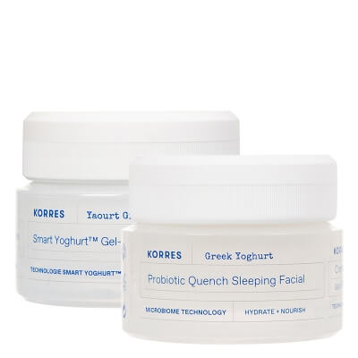 Korres Smart Yoghurt Day And Night Skin Care ZESTAW Żel-krem probiotyczny - skóra normalna i mieszana 40 ml + Odżywcza krem-maska z probiotykami na noc 40 ml
