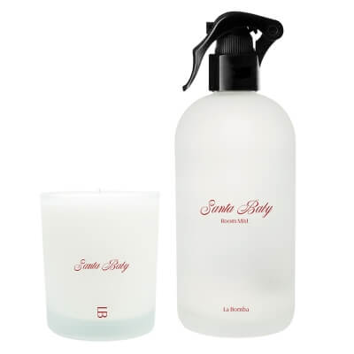 La Bomba Santa Baby Soy Candle + Santa Baby Room Mist ZESTAW Świeca 150 g + Mgiełka do pomieszczeń 250 g