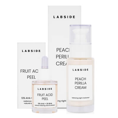 Labside Fruit Acid Peel + Peach Perilla Cream ZESTAW Naturalny peeling do twarzy 30 ml + Naturalny krem na noc 50 ml