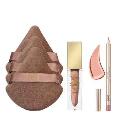 Lami Cosmetics Dirty Rouge Set ZESTAW Konturówka (kolor Beżowo-różowa) 1,4 g + Pomadka - Dirty Rouge (07) 5 g + Puszek do pudru 1 szt x 3
