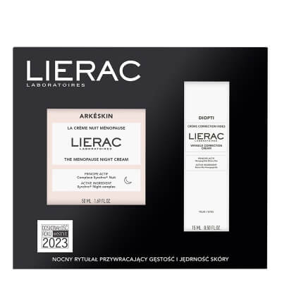Lierac Arkeskin Night Ritual ZESTAW Krem na noc w okresie menopauzy 50 ml + Krem wypełniający pod oczy 15 ml