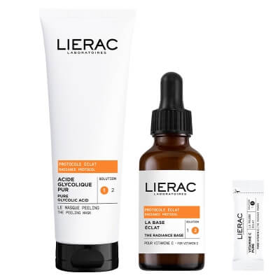 Lierac Ultra Radiance Skin Set ZESTAW Maska peelingująca 75 ml + Serum rozświetlające z witaminą C 30 ml