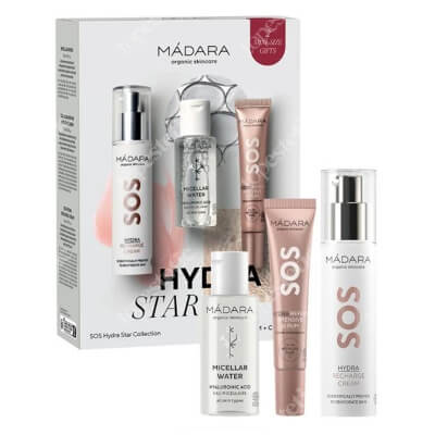 Madara SOS Hydra Star ZESTAW Krem 50 ml + Organiczna woda z kwasem hialuronowym 50 ml + Serum 15 ml