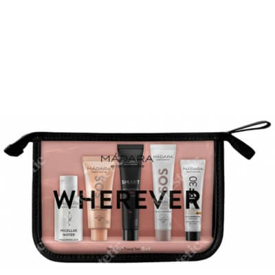Madara Zestaw Podróżny Wherever 5 w 1 ZESTAW Krem z filtrem 10 ml + Woda micelarna 50 ml + Maseczka 17 ml + Krem pod oczy 15 ml + Krem odżywczy 15 ml