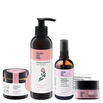 Make Me Bio Pink Face Care ZESTAW Płyn do mycia twarzy 200 ml + Olejek do demakijażu 100 ml + Krem pod oczy 15 ml + Nawilżający krem dla do twarzy 60 ml