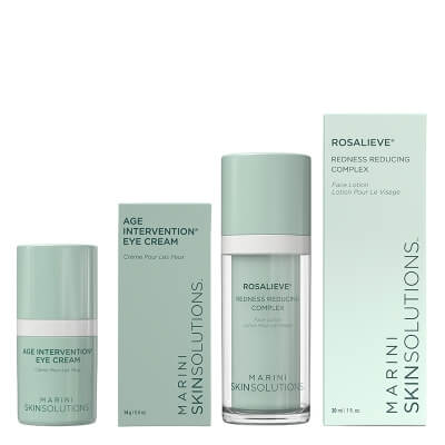 Marini SkinSolutions Codzienna Pielęgnacja Redukująca Zaczerwienienia ZESTAW Lotion redukujący zaczerwienienia 30 ml + Przeciwzmarszczkowy krem pod oczy 14 g