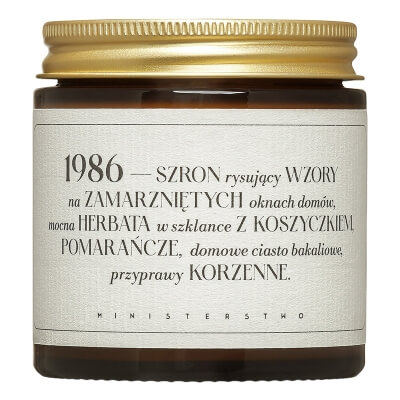 Ministerstwo Dobrego Mydła Świeca Zapachowa 1986 Świeca na bazie wosków roślinnych o nucie korzenno-cytrusowej 120 ml