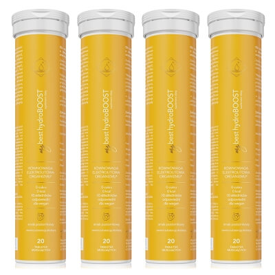 MyBestPharm MyBestHydroBOOST x 4 ZESTAW Wysoki poziom energii i nawodnienia - poziomka 1 szt x 4