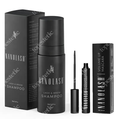 Nanolash Lash Care Set ZESTAW Szampon do rzęs i brwi 50 ml + Tusz pogrubiający rzęsy (czarny) 10 ml