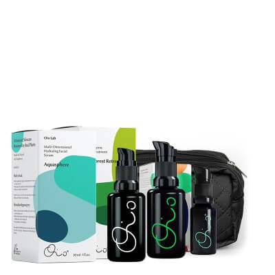 Oio Lab Day Care Kit ZESTAW Serum pod oczy i na powieki 15 ml + Wyciszająca kuracja do twarzy 30 ml + Wielopoziomowe serum nawilżające 30 ml + kosmetyczka