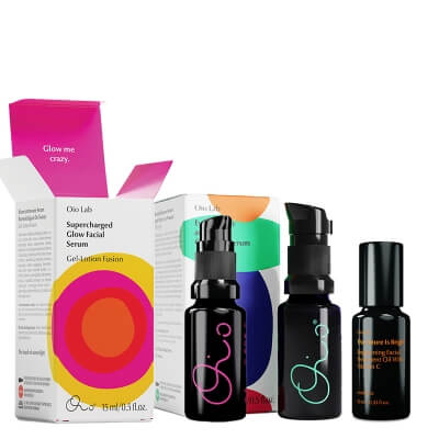 Oio Lab Oio Glow Set ZESTAW Serum rozświetlające do twarzy 15 ml + Kuracja rozjaśniająca z witaminą C 10 ml + Kompleksowe serum pod oczy i na powieki 15 ml