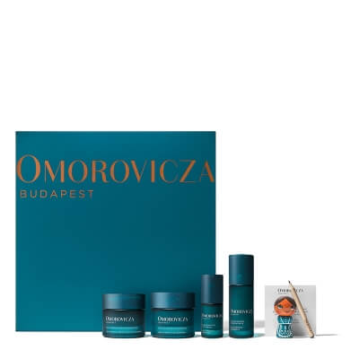 Omorovicza Blue Diamond Quartet ZESTAW Przeciwzmarszczkowe serum 30 ml + Ujędrniający krem ​​do twarzy 50 ml + Rozjaśniający peeling 50 ml + Krem pod oczy 15 ml