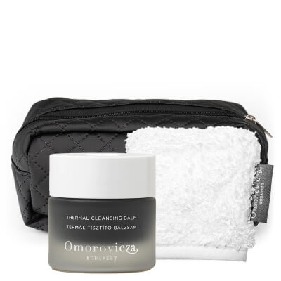 Omorovicza Clean and Balm ZESTAW Rękawiczka do demakijażu (kolor biały) 1 szt + Termalny balsam oczyszczający do twarzy 50 ml + kosmetyczka 1 szt