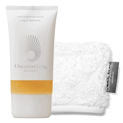 Omorovicza Clean Set ZESTAW Rękawiczka do demakijażu (kolor biały) 1 szt + Delikatny żel eksfoliujący 150 ml