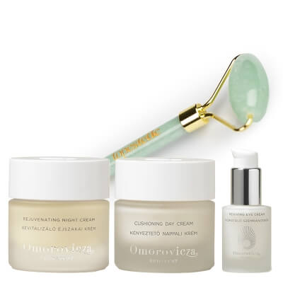 Omorovicza Exclusive Care Day and Night ZESTAW Regenerujący krem na noc 50 ml + Rewitalizujący krem na dzień 50 ml + Krem pod oczy 15 ml + Roller 1 szt