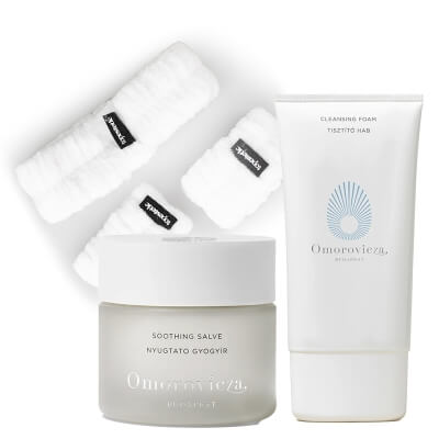 Omorovicza Hydro Mineral Face Care Set ZESTAW Oczyszczająca pianka do mycia twarzy 150 ml + Kojący krem-maska 50 ml + Opaska na nadgarstek 2 szt + Opaska na głowę 1 szt
