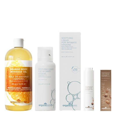 Organic Series Body Care ZESTAW Żel do higieny intymnej 200 ml + Olejek do ciała pomarańczowy 500 ml + Regenerujący krem do rąk 50 ml