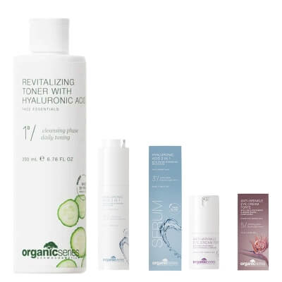 Organic Series Hyaluronic Power ZESTAW Tonik z kwasem hialuronowym 200 ml + Kwas hialuronowy 3w1 50 ml + Krem pod oczy 15 ml