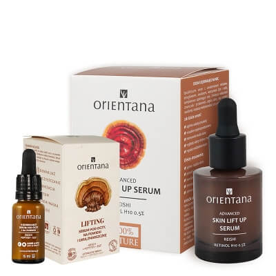 Orientana Eye and Eyelid Serum ZESTAW Serum pod oczy i na powieki 15 ml + Zaawansowane serum liftingujące z retinolem 30 ml