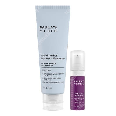 Paulas Choice Clinical and Moisturizer Set ZESTAW Kuracja przeciwstarzeniowa 1% retinolu 5 ml + Nawilżający krem elektrolitowy 50 ml