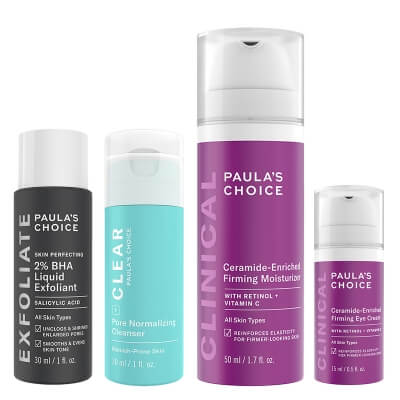 Paulas Choice Day Care Set ZESTAW Żel oczyszczający 30 ml + Płyn złuszczający z 2% kwasem salicylowym 30 ml + Krem pod oczy 15 ml + Krem do twarzy 50 ml