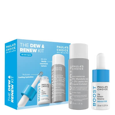 Paulas Choice Dew and Renew Kit ZESTAW Wysoce skoncentrowane, mleczne serum nawilżające 10 ml + Płyn złuszczający z 6% kwasem migdałowym + 2% kwasem mlekowym 30 ml