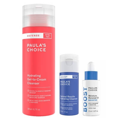 Paulas Choice Dry Skin Set ZESTAW Jedwabisty żel oczyszczający do skóry zmęczonej 198 ml + Olejek silnie nawilżający do skóry bardzo suchej 20 ml + Lotion oczyszczają