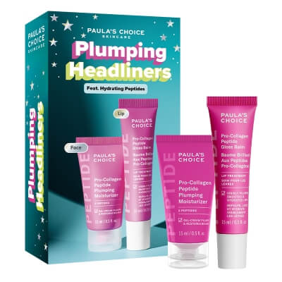 Paulas Choice Plumping Headliners ZESTAW Pro-Collagen Peptydowy krem nawilżający o działaniu wypełniającym 15 ml + Balsam do ust z prokolagenowym peptydem 15 ml