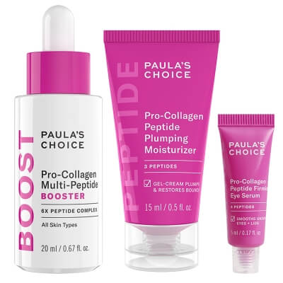 Paulas Choice Pro-Collagen Peptide Care ZESTAW Ujędrniające serum pod oczy 5 ml + Pro-Collagen Peptydowy krem nawilżający o działaniu wypełniającym 15 ml + Skoncentrowane serum pep