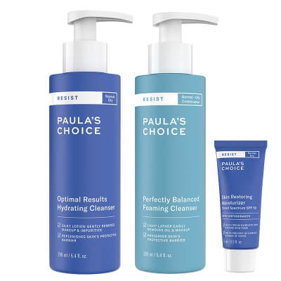 Paulas Choice Resist Care ZESTAW Antyoksydacyjny krem przeciwzmarszczkowy 15 ml + Pianka oczyszczająco-normalizująca 190 ml + Lotion oczyszczający 190 ml