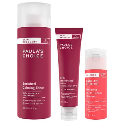 Paulas Choice Sensitive skin care ZESTAW Jedwabisty żel oczyszczający 30 ml + Tonik łagodzący 190 ml + Krem nawilżający z SPF 30 60 ml