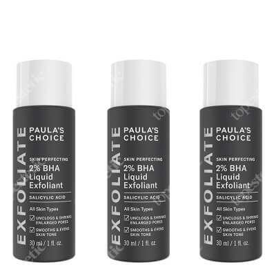 Paulas Choice Skin Perfecting 2% BHA Liquid x 3 ZESTAW Płyn złuszczający z 2% kwasem salicylowym 30 ml x 3 szt