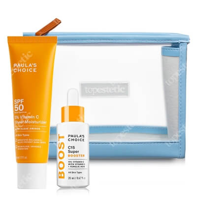 Paulas Choice Vitamin C Set ZESTAW Krem nawilżający z 5% witaminą C SPF 50 60 ml + Serum z 15% witaminą C, E 20 ml + kosmetyczka 1 szt