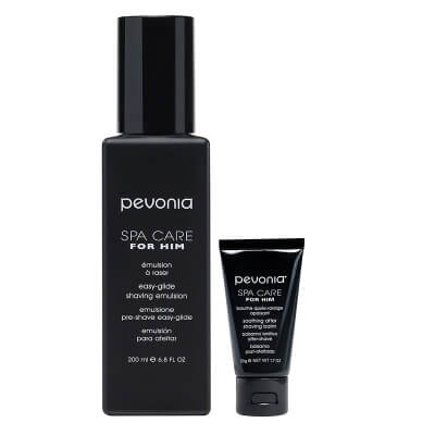Pevonia Shaving Care ZESTAW Emulsja do golenia 200 ml + Balsam łagodzący po goleniu 50 ml
