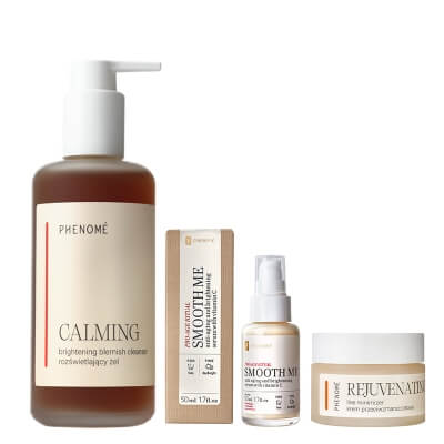 Phenome Calming Set ZESTAW Żel do mycia twarzy 200 ml + Serum 50 ml + Przeciwzmarszczkowy krem 50 ml