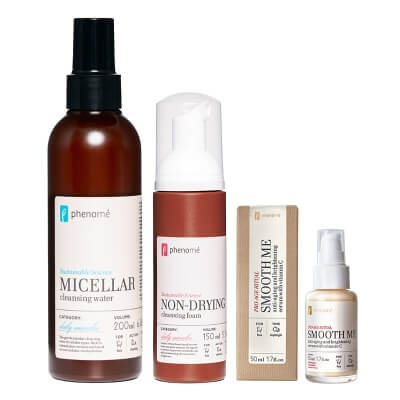 Phenome Clean Fresh Skin ZESTAW Woda micelarna do demakijażu 200 ml + Pianka do mycia 150 ml + Serum do twarzy z witaminą C 50 ml