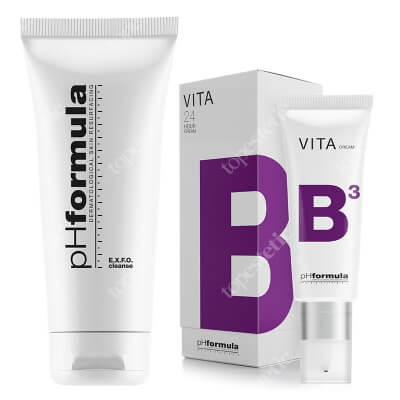 pHformula VITA B3 Cream 24h + EXFO Cleanse ZESTAW Krem łagodząco-przeciwnaczynkowy 50 ml + Emulsja oczyszczająca 200 ml