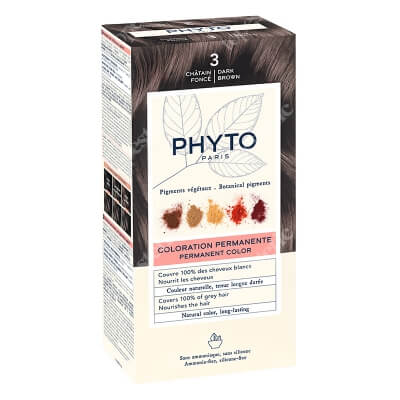 Phyto PhytoColor Farba do włosów - ciemny kasztan (kolor 3 Chatain Fonce) 1 szt
