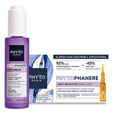 Phyto Phytophanere Hair Rescue Set ZESTAW Kuracja ampułki 12x 5 ml + Serum stymulujące wzrost włosów 50 ml