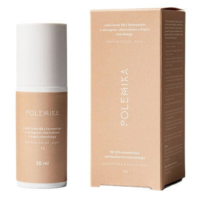 Polemika Matcha Color Daily Lekki krem BB z fermentem z winogron i ekstraktem z kopru morskiego (kolor 1.5) 30 ml
