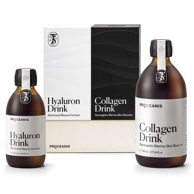 Proceanis Day and Night ZESTAW Napój kolagenowy - naturalny, wegański suplement diety 500 ml + Napój hialuronowy - naturalny, wegański suplement diety 200 ml
